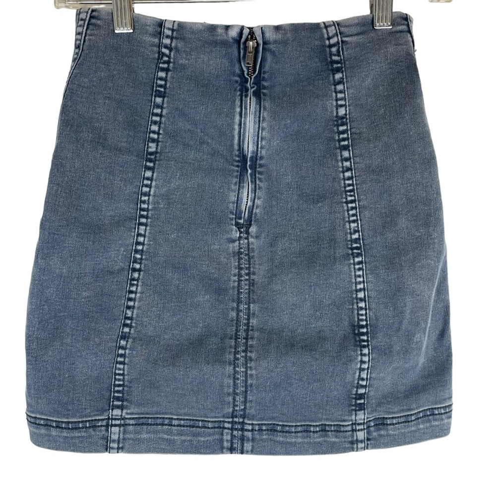 ⭐️2/$20 Free People Womens Modern Femme Denim Jean Stretch Bodycon Mini Skirt - Picture 8 of 15